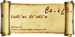 Csémi Ádám névjegykártya